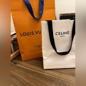 2 for the price of 1! AUTHENTIC Louis Vuitton and Celine PAPER SHOPPING BAGS